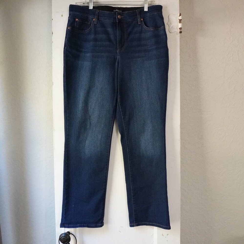 Kim Rogers Petite Dark Wash Straight Leg Comfort Waist Jeans 16P KR147-COW